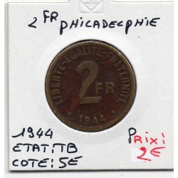 2 francs Philadelphie France Libre 1944 TB, France pièce de monnaie