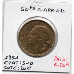50 francs Coq Guiraud 1951 Sup, France pièce de monnaie
