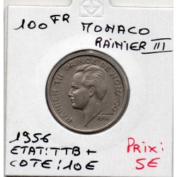 Monaco Rainier III 100 francs 1956 TTB+, Gad 143 pièce de monnaie
