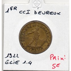 1 franc Evreux de la chambre de commerce 1922 pièce de monnaie
