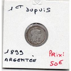 Monnaie argentée 1 centime dupuis 1899 France pièce de nécessité
