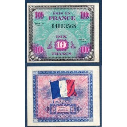 10 Francs Drapeau Sup 1944 sans série Billet du trésor Central