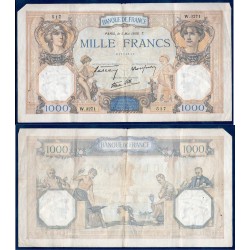 1000 Francs Cérès et Mercure TB- 5.5.1938 Billet de la banque de France