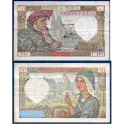 50 Francs Jacques Coeur TTB- 13.2.1941 Billet de la banque de France