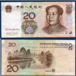 Chine Pick N°899, TTB Billet de banque de 20 Yuan 1999
