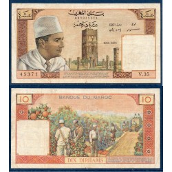 Maroc Pick N°54c, TTB- Billet de banque de 10 Dirhams 1965