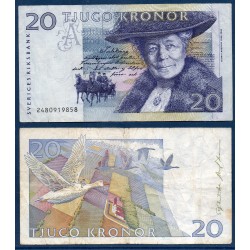 Suède Pick N°61a, TB Billet de banque de 20 Kronor 1991-1992