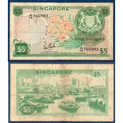 Singapour Pick N°2a, Billet de banque de 5 Dollars 1967-1972