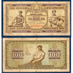Yougoslavie Pick N°65c, B Billet de banque de 100 Dinara 1946