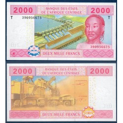 Afrique Centrale Pick 108Tc pour le Congo, Billet de banque de 2000 Francs CFA 2002