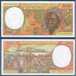 Afrique Centrale Pick 403La pour le Gabon, Billet de banque de 2000 Francs CFA 1993