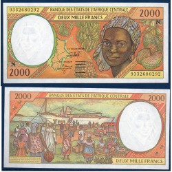 Afrique Centrale Pick 503Na pour la Guinée, Billet de banque de 2000 Francs CFA 1993