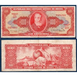 Bresil Pick N°180, Billet de banque de 100 cruzeiros 1963