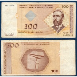 Bosnie Pick N°70a, TB Billet de banque de 100 Mark Convertible 1998