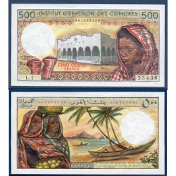 Comores Pick N°7a, Neuf Billet de banque de 500 Francs 1976