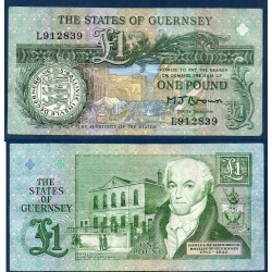 Guernesey Pick N°52a, TTB Billet de banque de 1 livre 1991