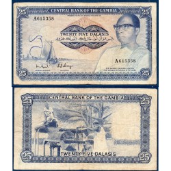 Gambie Pick N°7b, TB Billet de banque de 25 Dalasis 1972-1983