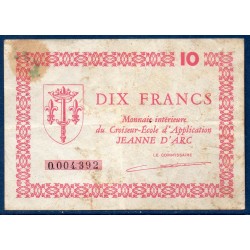 Monnaie intérieure du Croiseur Jeanne d'Arc, billet de 10 francs, TB, 1947