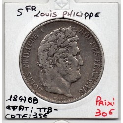 5 francs Louis Philippe 1847 BB Strasbourg TTB-, France pièce de monnaie