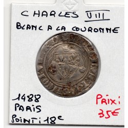 Blanc a la couronne Paris Charles VIII (1488) pièce de monnaie royale