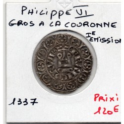 Gros à la Couronne Philippe VI (1337) pièce de monnaie royale