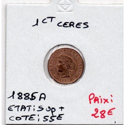 1 centime Cérès 1885 Sup+, France pièce de monnaie