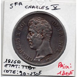 5 francs Charles X 1826 A Paris TTB+, France pièce de monnaie