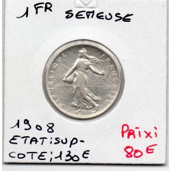 1 franc Semeuse Argent 1908 Sup-, France pièce de monnaie