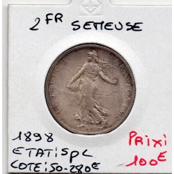 2 Francs Semeuse Argent 1898 Spl, France pièce de monnaie