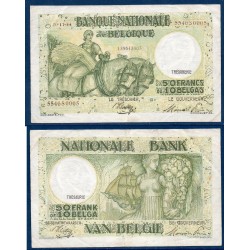 Belgique Pick N°106, TTB Billet de banque de 50 Francs 10 Belgas 1935-1945