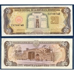 Republique Dominicaine Pick N°133 TTB, Billet de banque de 20 Pesos oro 1990