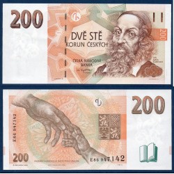 Republique Tchèque Pick N°19c, Billet de banque de 200 Korun 1998