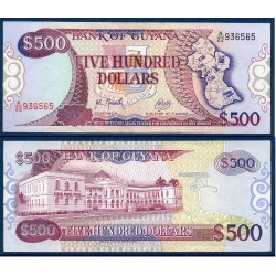 Guyana Pick N°29b, Billet de banque de 500 Dollars 1992