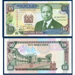 Kenya Pick N°24a, Billet de banque de 10 Shillings 1989