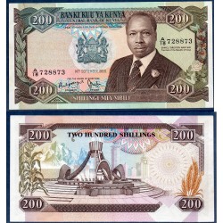 Kenya Pick N°23Aa, Billet de banque de 200 Shillings 1986