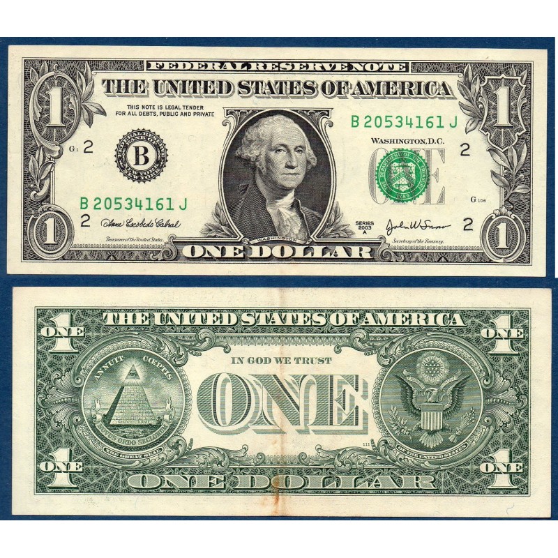 Etats Unis Pick N°515b New York DC, Billet de banque de 1 Dollar 2003A série B