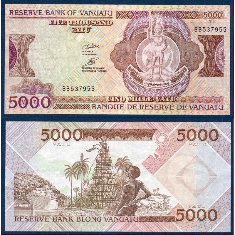 Vanuatu Pick N°15, Sup Billet de banque de 5000 Vatu 2006-2010