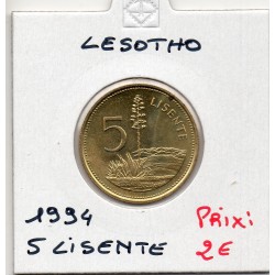 Lesotho 5 Lisente 1994 Neuf, KM 56 pièce de monnaie