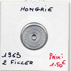 Hongrie 2 Filler 1963 Spl, KM 546 pièce de monnaie