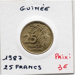 Guinée 25 francs guinéens 1987 Sup, KM 60 pièce de monnaie