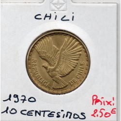 Chili 10 Centavos 1970 Sup, KM 191 pièce de monnaie