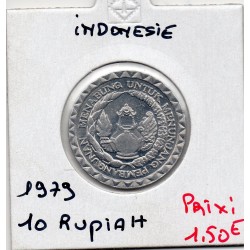 Indonésie 10 rupiah 1979 FDC, KM 44 pièce de monnaie