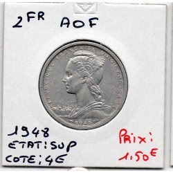 AOF Afrique Occidentale Française 2 Francs 1948 Sup, Lec 11 pièce de monnaie