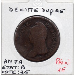 1 decime Dupré An 7 A paris B, France pièce de monnaie