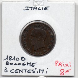 Italie Napoléon 3 centesimi 1810 B Bologne TB, KM C2 pièce de monnaie