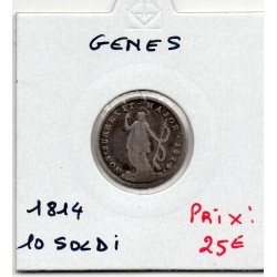 Italie Republique de Gênes, 10 Soldi 1814 TB, KM 286 pièce de monnaie