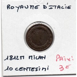 Italie Napoléon 10 centesimi 1812 M Milan B, KM C4 pièce de monnaie