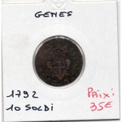 Italie Republique de Gênes, 10 Soldi 1792 TTB, KM 247 pièce de monnaie