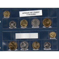 Afrique de l'Ouest 5 pièces de monnaie Franc CFA