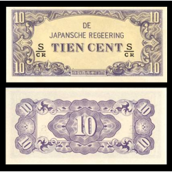 Inde Néerlandaise Pick N°121, Billet de 10 Cent 1942